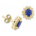 Blue Sapphire & Diamond Earrings